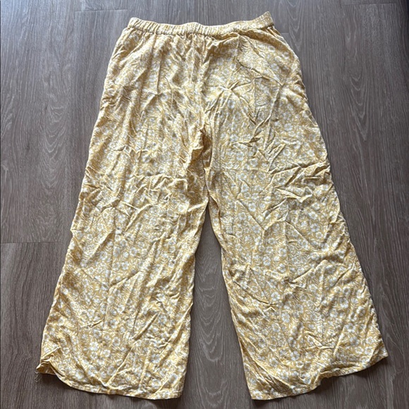 Roxy Floral Yellow Wide-Leg Pants XL - Picture 3 of 5